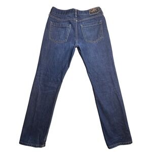 Authentic Icon Straight Leg Jeans Mens 32x30 (32x28) Dark Wash Studded Denim